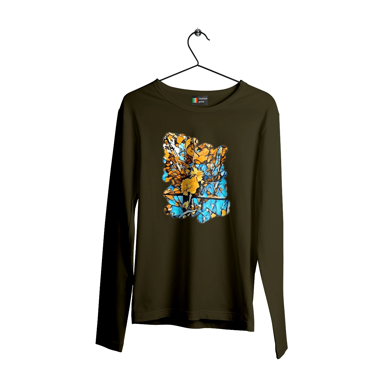 Yellow flowers on a blue background