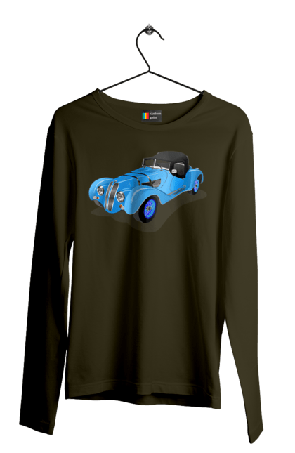 Чоловічий лонгслів з принтом "Автомобіль". Авто, автомобиль, класика, старовинна машина, старовинний. 2070702
