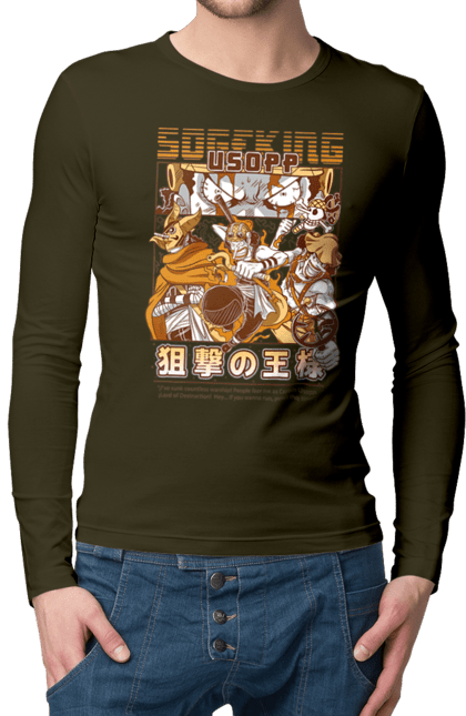 Men's longsleeve with prints One Piece Usopp. Anime, manga, one piece, sniper, straw hat pirates, usopp. 2070702