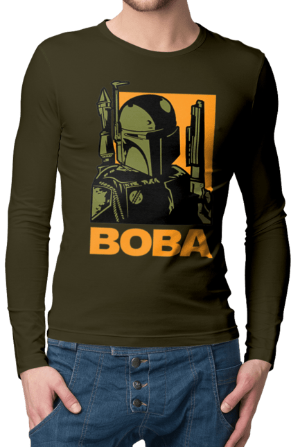 Men's longsleeve with prints Boba. Bob fett, boba fett, clone, head hunter, star wars. 2070702