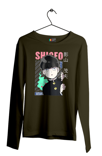 Men's longsleeve with prints Mob Psycho 100. Anime, manga, mob, mob psycho 100, shigeo kageyama. 2070702