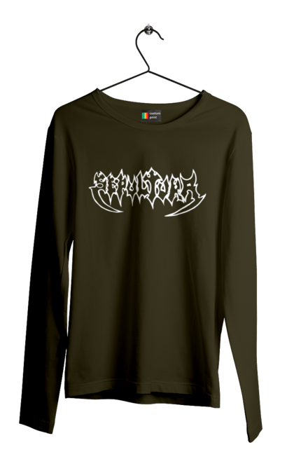 Men's longsleeve with prints Sepultura. Death metal, det metal, groove metal, group, metal, music, rock, sepulture, thrash metal, trash metal. 2070702