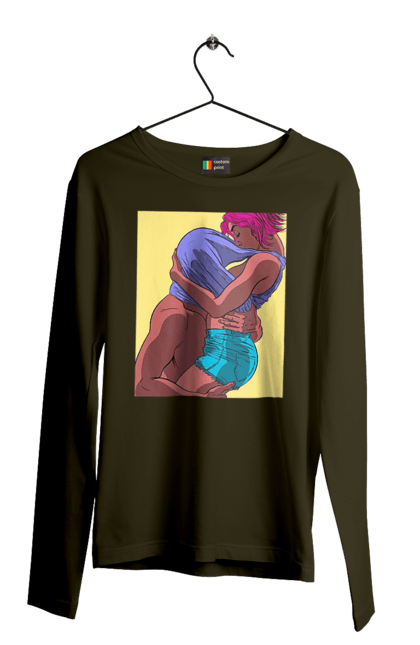 Men`s longsleeve with prints Man Under The T-Shirt In Girls. Boobs, passion. 2070702