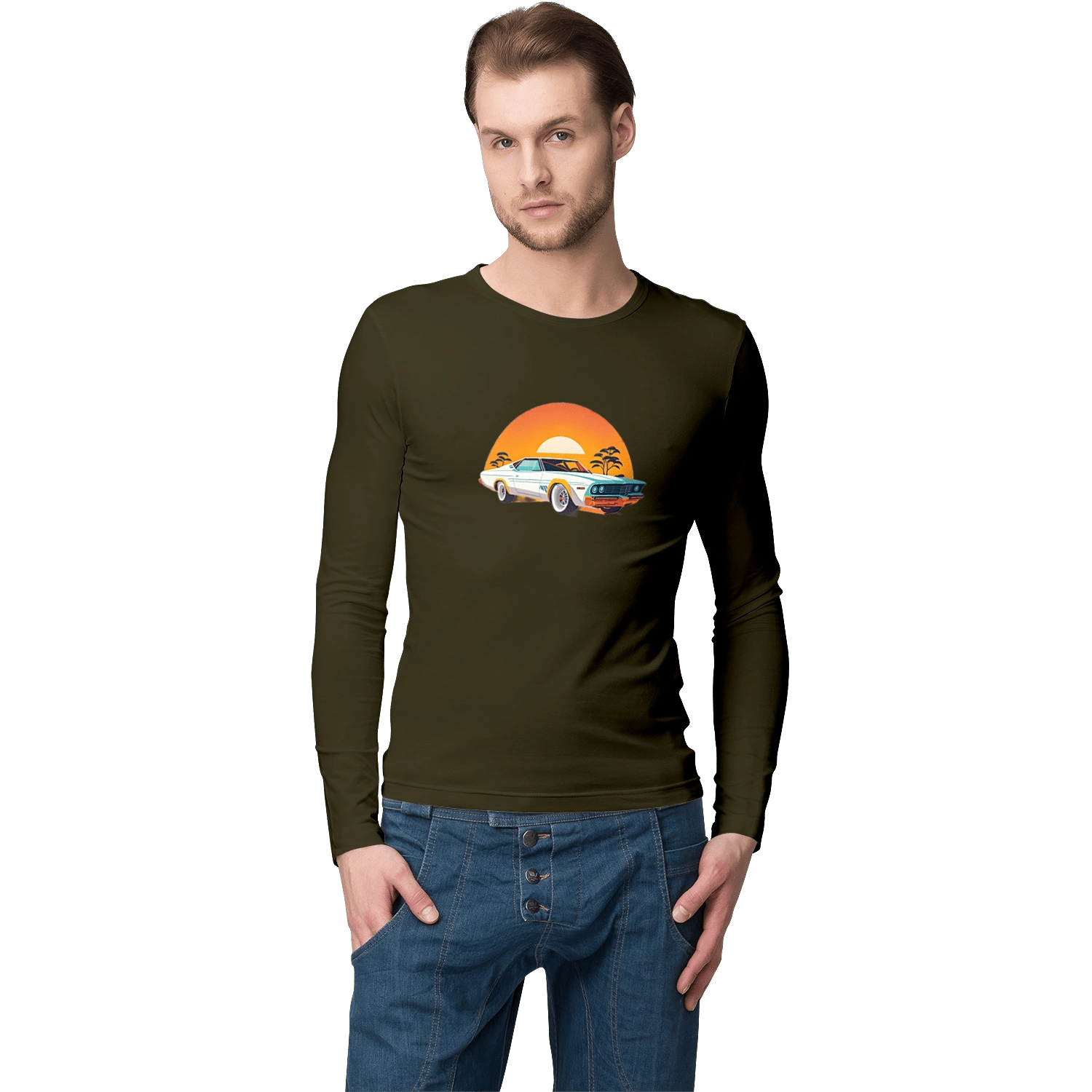 Beautiful car at sunset