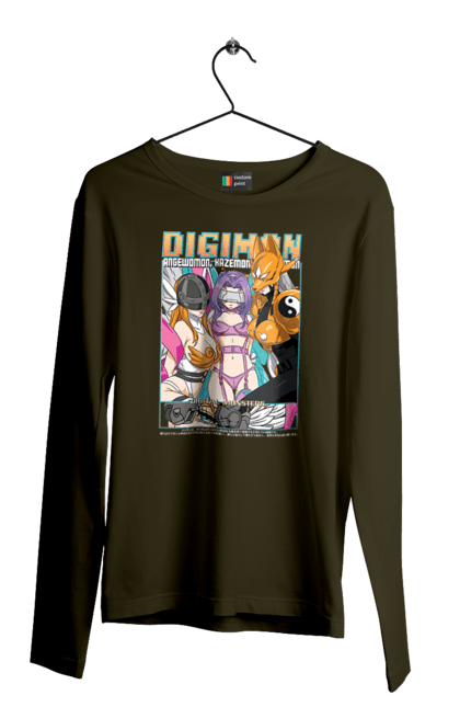 Мужской лонгслив с принтом Digimon. Bandai, digimon, digital monsters, виртуальные питомцы, медиафраншиза. 2070702