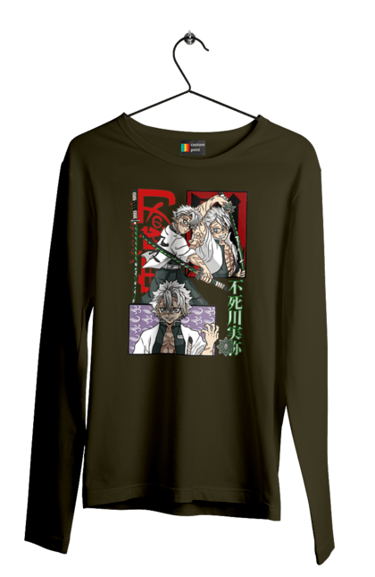 Men's longsleeve with prints Demon Slayer Sanemi. Anime, demon slayer, kimetsu no yaiba, manga, sanemi, sanemi shinazugawa, serial. 2070702