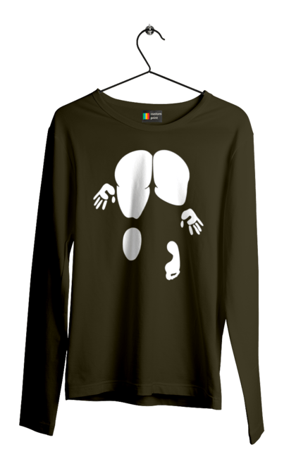 Men`s longsleeve with prints Girl view from behind. Cool, girl doggy style, humor, rear view, vulgar, young woman. 2070702