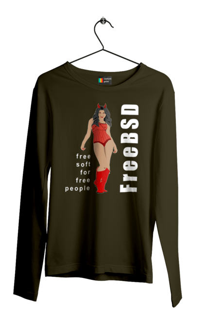 Чоловічий лонгслів з принтом "Freebsd Для Вільних". Bsd, freebsd, unix, адміністратор, айті, айтішник, безкоштовна, безкоштовно, бестія, білий, вільна, демон, демонесса, дівчина, для дорослих, доступність, еротика, еротична, жінка, незалежність, операційна система, ос, програміст, програмне забезпечення, свобода, сисадмін, система, системний адміністратор, софт, текст, червоний. 2070702