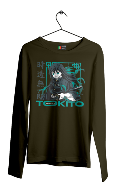 Men's longsleeve with prints Demon Slayer Muichiro. Anime, kimetsu no yaiba, manga, muichiro, muichiro tokito, serial. 2070702