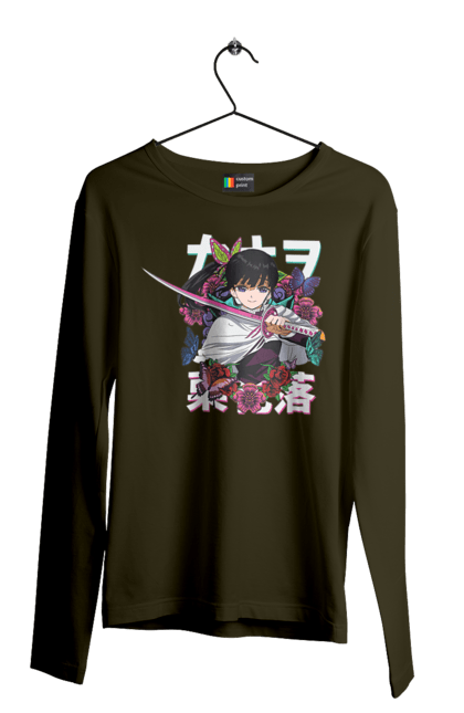 Men's longsleeve with prints Demon Slayer Kanao. Anime, demon slayer, kanao, kimetsu no yaiba, manga, serial, shinobu. 2070702