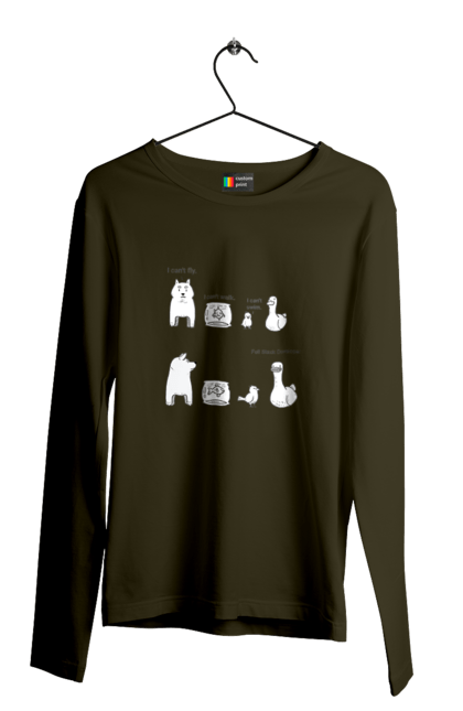 Чоловічий лонгслів з принтом "Full Stack Developer". Айті, айтішник, бекенд, гумор, код, кодити, програміст, програмування, фронтенд, фулстек. 2070702