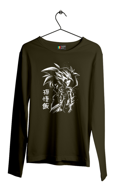 Men's longsleeve with prints Dragon Ball Son Goku. Anime, dragon ball, goku, manga, son goku, tv series. 2070702