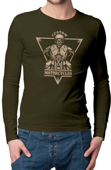 Skeleton on a motorcycle