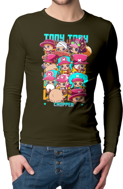 Men's longsleeve with prints One Piece Tony Tony Chopper. Adventures, anime, fantasy, light novel, manga, one piece, tony tony chopper, tv series. 2070702