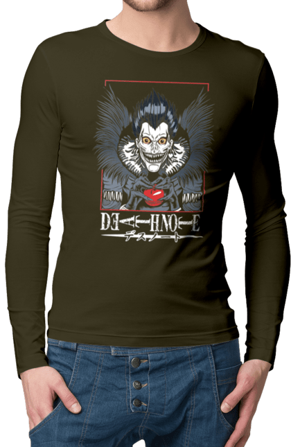 Men's longsleeve with prints Death note Ryuk. Anime, death note, god of death, kira, manga, ryuk, shinigami. 2070702