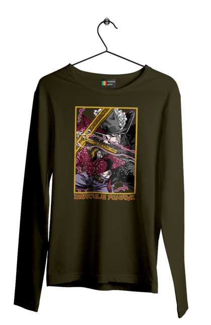 Men's longsleeve with prints One Piece Dracule Mihawk. Anime, dracule mihawk, manga, mihawk, one piece, straw hat pirates. 2070702