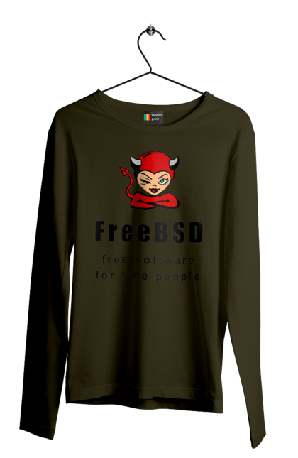 Чоловічий лонгслів з принтом "Freebsd Для Вільних". Bsd, freebsd, unix, адміністратор, айті, айтішник, безкоштовна, безкоштовно, бестія, вільна, демон, демонесса, доступність, незалежність, операційна система, ос, програміст, програмне забезпечення, свобода, сисадмін, система, системний адміністратор, софт, текст, червоний, чорний. 2070702