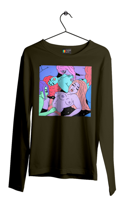 Чоловічий лонгслів з принтом "Дівчата Інопланетянки". Дівчата, інопланетянки, космос, різнокольорові. 2070702