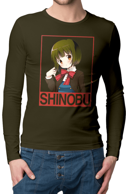 Men's longsleeve with prints Kiniro Mosaic Shinobu Omiya. Anime, gold mosaic, kiniro mosaic, kinmoza, manga, shinobu, shinobu omiya. 2070702