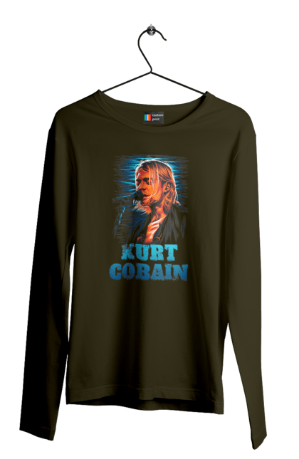 Men's longsleeve with prints Kurt Cobain. Cobain, group, kurt, kurt cobain, music, nirvana, rock. 2070702