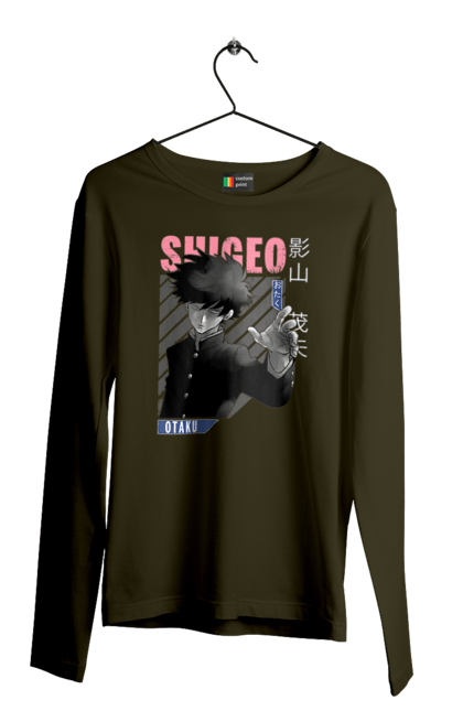 Men's longsleeve with prints Mob Psycho 100. Anime, manga, mob, mob psycho 100, shigeo kageyama. 2070702