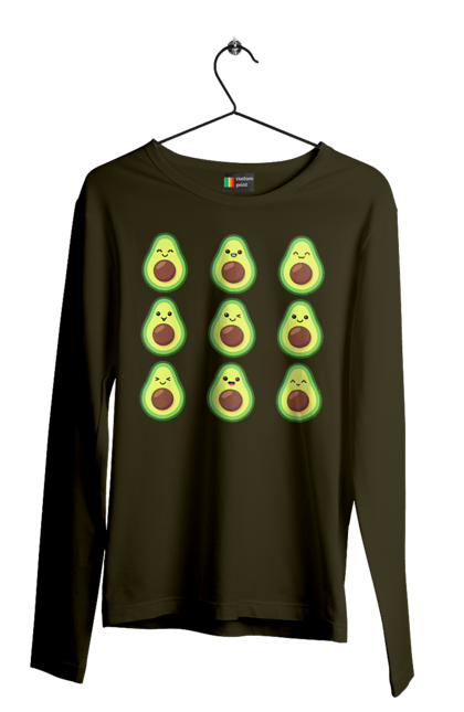 Men`s longsleeve with prints Avocado Mood. Avocado, emotion, food. 2070702