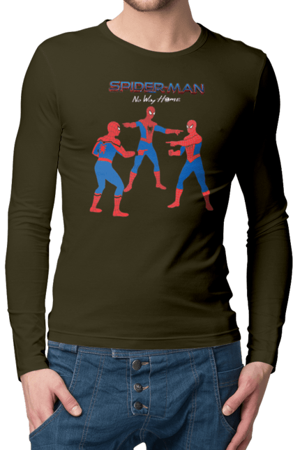 Чоловічій лонгслів з принтом "Людина павук". Комікс, людина павук, марвел, спайдермен, супергерой. CustomPrint.market