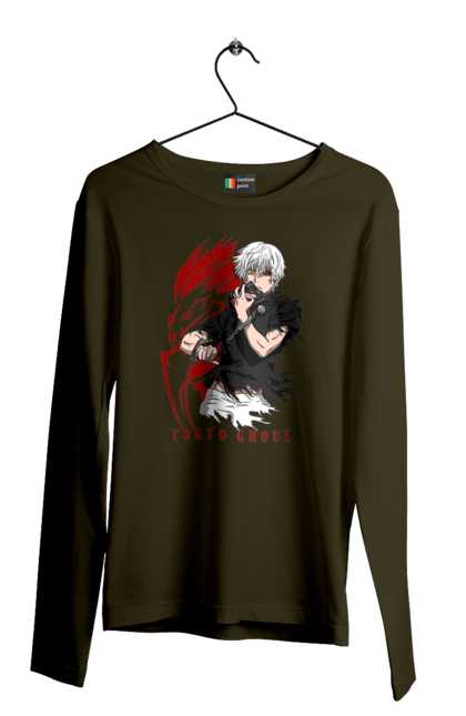 Чоловічій лонгслів з принтом "Токійський гуль". Kaneki ken, tokyo ghoul, аніме, драма, жахи, канеки кен, канекі кен, манга, токійський гуль, фантастика. 2070702