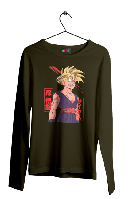 Men's longsleeve with prints Dragon Ball Gohan. Anime, dragon ball, gohan, goku, manga, tv series, vegeta. 2070702