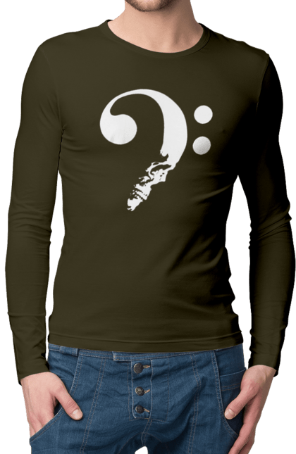 Чоловічий лонгслів з принтом "Череп (у чому сенс життя)". Життя, знак питання, лікар, лікарня, після смерті, сенс життя, смерть, череп, що далі. 2070702