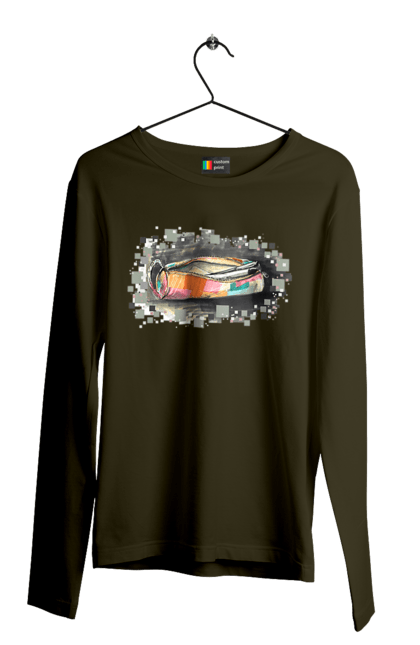 Чоловічий лонгслів з принтом "Пенал Авторський малюнок". Ексклюзив, канцтовари, малюнок, малюнок від руки, олівець, пенал, ручка, школа. 2070702