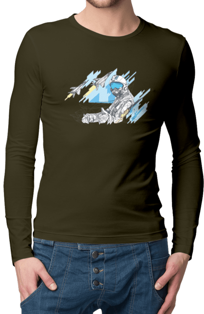 Чоловічий лонгслів з принтом "Слава збройним силам України". День захисника, день захистиць, марка, подяка, слава зсу, укрпошта. 2070702