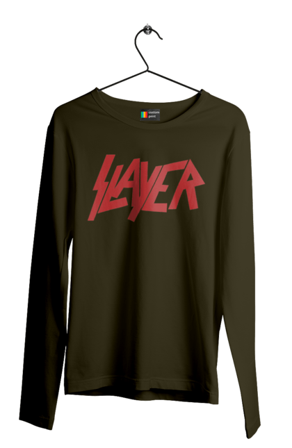 Men's longsleeve with prints Slayer. Groove metal, group, metal band, music, nu metal, scull, slayer, speed metal, thrash metal. 2070702