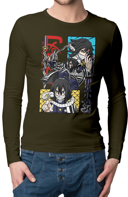 Men's longsleeve with prints Demon Slayer Obanai. Anime, demon slayer, iguro, kimetsu no yaiba, manga, obanai, obanai iguro, serial. 2070702