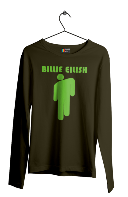 Чоловічий лонгслів з принтом "Billie Eilish". Активістка, біллі айліш, мизукант, права, співачка, тварини. 2070702