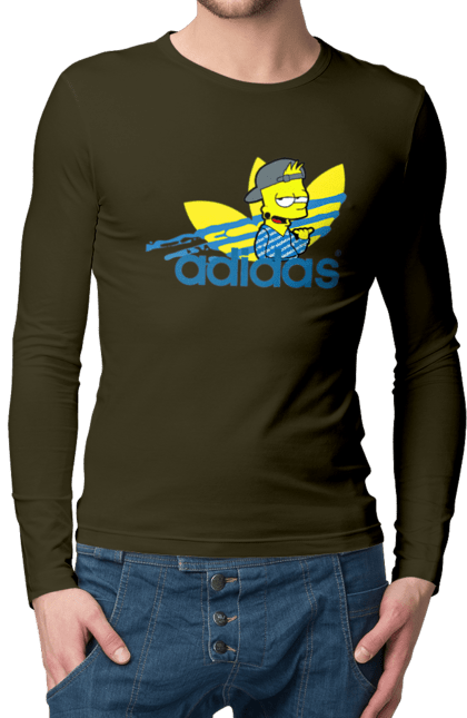 Чоловічій лонгслів з принтом "Adidas Барт". Adidas, bart, адідас, барт, мультфільм, серіал, сімпсон. 2070702