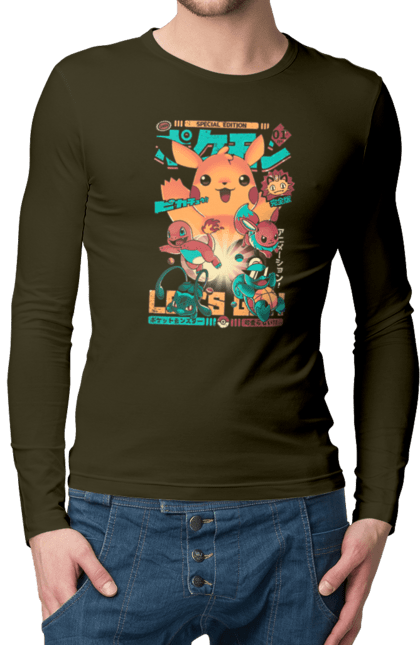 Мужской лонгслив с принтом Пакемон. Anime, pokemon, x и y, xy-z, алмаз и жемчуг, белое и чёрное, боевое измерение, галактические битвы, игры, мальчик эш, мастер приключения, победители лиги синно, покемон бульбазавра, покемон сквиртла, покемон чармандера, приключения в калоc, приключения в юнове, сериал покемон, судьбы соперников. 2070702