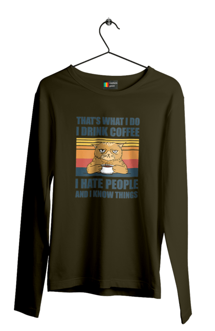 Чоловічий лонгслів з принтом "Невдоволений кіт". Angular, c, css, html, it, javascript, jquery, php, python, react, svelt, vue, айтишник, айті, гумор, код, кодувати, прогер, програміст, програмісти, ти ж, ти ж програміст, тиж програміст. 2070702