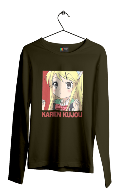 Men's longsleeve with prints Kiniro Mosaic Karen Kujo. Anime, gold mosaic, karen, karen kujo, kiniro mosaic, kinmoza, manga. 2070702