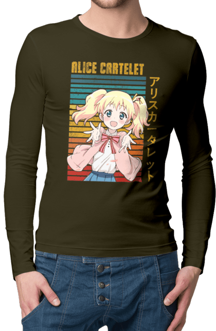 Men's longsleeve with prints Kiniro Mosaic Alice Cartelet. Alice, alice cartelet, anime, gold mosaic, kiniro mosaic, kinmoza, manga. 2070702