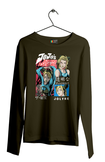 Men's longsleeve with prints JOJO Jolyne Cujoh. Anime, jojo, jojo`s bizarre adventure, jojo’s bizarre adventure, jolyne cujoh, manga. 2070702