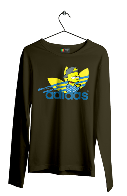 Чоловічій лонгслів з принтом "Adidas Барт". Adidas, bart, адідас, барт, мультфільм, серіал, сімпсон. 2070702