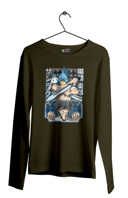 Men's longsleeve with prints Shangri La Frontier. Anime, emul, manga, rabbit, shangri la frontier, shangri-la frontier, shonen. 2070702