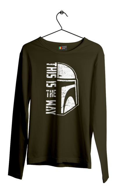 Men's longsleeve with prints This is the way. Baby yoda, cinema, disney, distressed, mandalorian, mandalorian helmet, movies, star wars, television series. 2070702