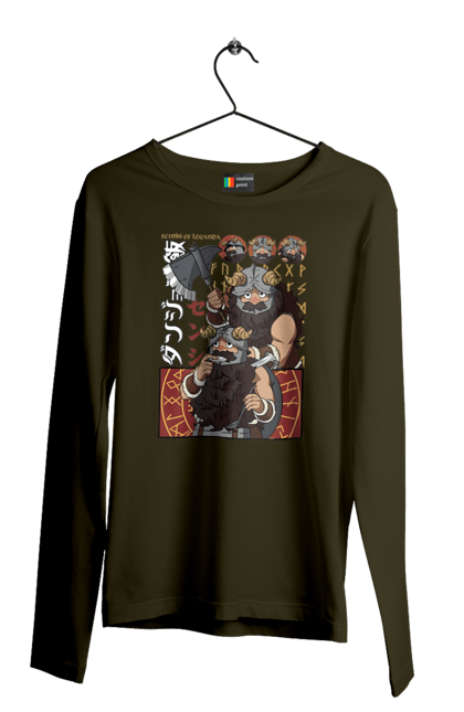 Men's longsleeve with prints Danjon Meshi Senshi. Anime, danjon meshi, dungeon, dwarf, manga, senshi. 2070702