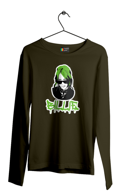 Чоловічий лонгслів з принтом "Billie Eilish". Активістка, біллі айліш, мизукант, права, співачка, тварини. 2070702