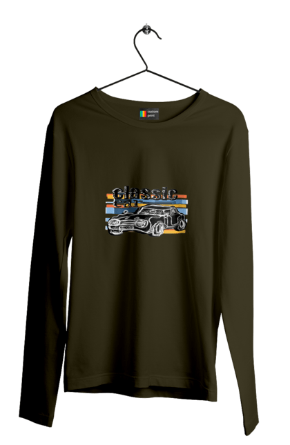 Чоловічий лонгслів з принтом "Принт Класичний Автомобіль". Автомобіль, класичний, ретро авто, старовинний автомобіль. 2070702