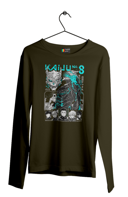 Men's longsleeve with prints Kaiju № 8 Kafka Hibino. Anime, hibino kafka, kafka hibino, kaiju, kaiju 8, kaiju 8, kaiju № 8, manga. 2070702