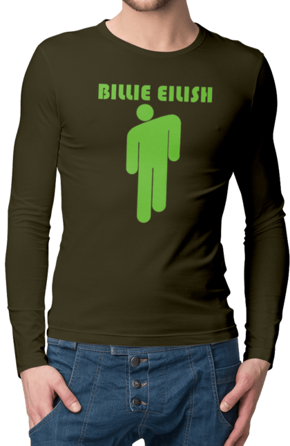 Чоловічий лонгслів з принтом "Billie Eilish". Активістка, біллі айліш, мизукант, права, співачка, тварини. 2070702