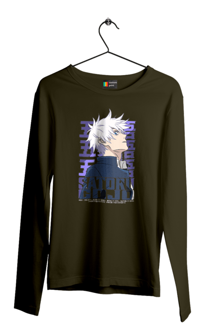 Men's longsleeve with prints Jujutsu Kaisen Gojo. Anime, dark fantasy, gojo, jujutsu kaisen, magic battle, manga, mystic. 2070702